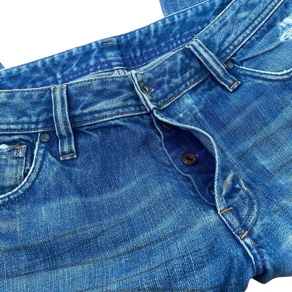 Diesel Industry Blue Jeans Women 31x29 Button Fly Shortened with Original Hem - Picture 6 of 9